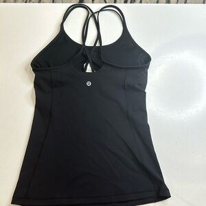 Lululemon double strap black tank top size 6